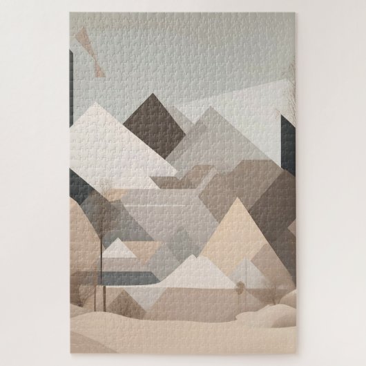 Puzzle Elégant paysage Abstrait de beige noir (Vertical)