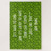 Puzzle Élégant quatre feuilles de trèfle floral (Vertical)