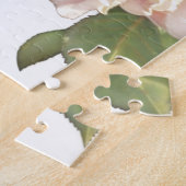 Puzzle Elégant rose à fleurs blanc peachy orange foncé (Côté)