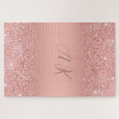 Puzzle Elegant Rose Gold Luxe Shimmer Monogram (Horizontal)