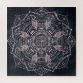 Puzzle Elegant Rose Gold Mandala Gray Nebula Design (Vertical)