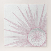 Puzzle Elégant rose Sun Moon Doodle Mandala White Design (Horizontal)