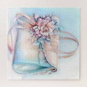 Puzzle Elégant sac à main bleu et rose pastel (Horizontal)