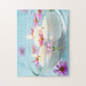 Puzzle Élégant Spa flottant bougies et fleurs (Vertical)