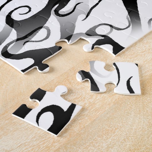 Puzzle Élégant tatouage tribal numérique noir et blanc (Côté)