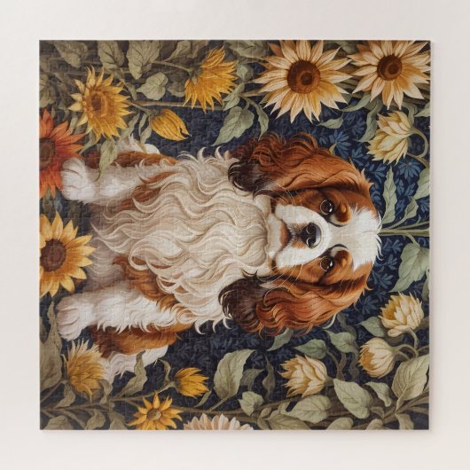 Puzzle Élégant tournesol Cavalier King Charles Spaniel (Horizontal)