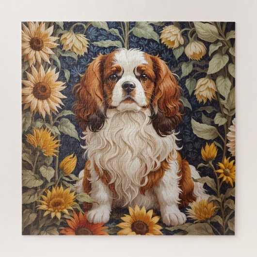 Puzzle Élégant tournesol Cavalier King Charles Spaniel (Vertical)