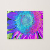 Puzzle Élégant tournesol violet rose bleu floral (Horizontal)