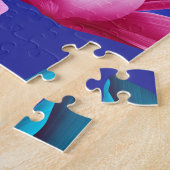 Puzzle Élégant Tropical Rose bleu violet vert (Côté)
