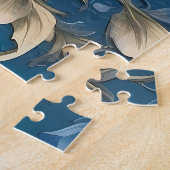 Puzzle Élégant turquoise Kingfisher Bird Floral (Côté)