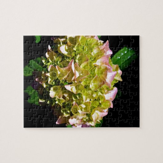 Puzzle Elégant vert doux vert rose vert vert hydrangée (Horizontal)