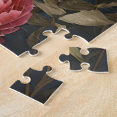 Puzzle Elégant Whippet rose Peony Flowers Arrière - plan (Côté)