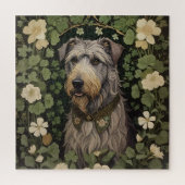 Puzzle Elégant Wolfhound Irlandais Avec Shamrocks (Vertical)