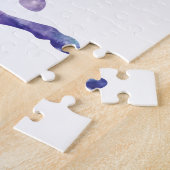 Puzzle Elégante aquarelle Bleu violet Unicorne moderne (Côté)