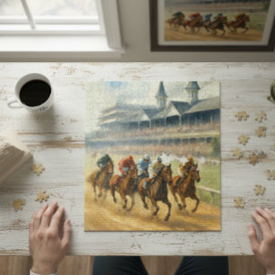 Puzzle Élégante aquarelle équestre de Derby