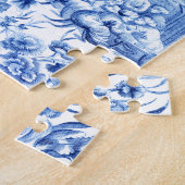 Puzzle Élégante Chinoiserie Vintage bleue et blanche (Côté)