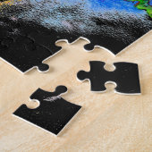 Puzzle Elégante couleur abstraite rouge florale noir (Côté)