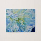 Puzzle Elégante couleur bleue turquoise florale (Horizontal)