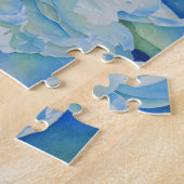 Puzzle Elégante couleur bleue turquoise florale (Côté)