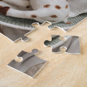 Puzzle Elégante faire-part de grossesse de girafe blanche (Côté)