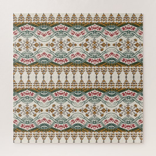 Puzzle Elégante frontière florale ethnique Boho (Vertical)