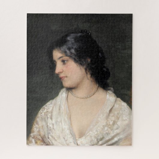 Puzzle Élégante italienne avec un collier de perles (Vertical)