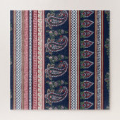 Puzzle Elégante Marine Paisley : Conception des frontière (Horizontal)