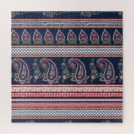 Puzzle Elégante Marine Paisley : Conception des frontière (Vertical)