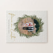 Puzzle Élégante Rustique Wreath de Noël (Horizontal)