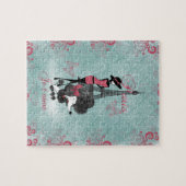 Puzzle Élégante silhouette vintage de poule filles (Horizontal)