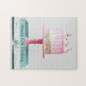 Puzzle Élégantes Filles Cerises Roses Saupoudrer Gâteau d (Horizontal)