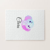 Puzzle Élément simple éléphant bébé rose bleu aquarelle a (Horizontal)
