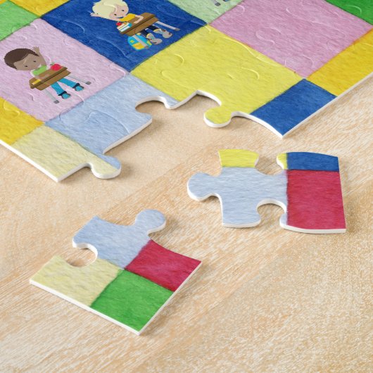 Puzzle Elementary School Classroom Children Teacher  (Côté)