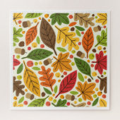 Puzzle Éléments de feuilles d'automne mignonnes (Horizontal)
