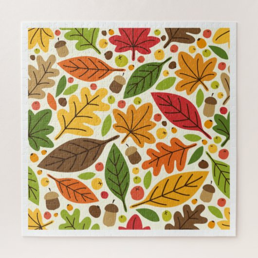 Puzzle Éléments de feuilles d'automne mignonnes (Vertical)
