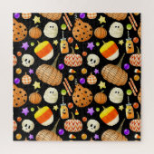 Puzzle Éléments d'Halloween : citrouilles, crâne, motif m (Vertical)