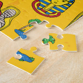 Puzzle éléments égyptiens, Anubis, motif pyramides. (Côté)