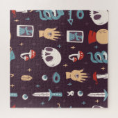 Puzzle Éléments magiques : crâne, tarot sans soudure (Horizontal)