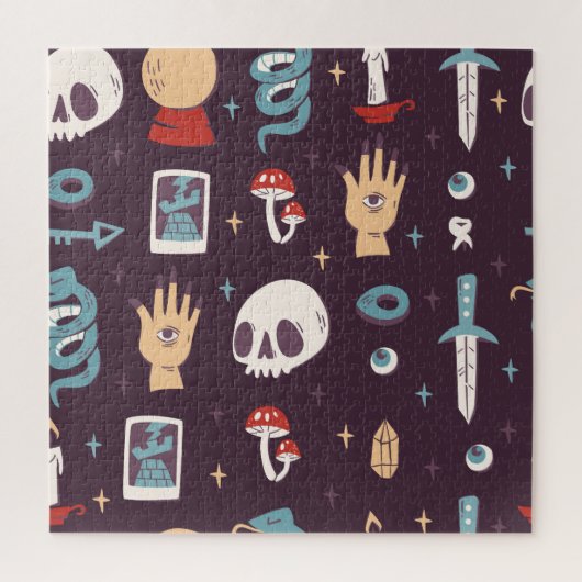 Puzzle Éléments magiques : crâne, tarot sans soudure (Vertical)