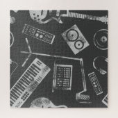 Puzzle Éléments musicaux : vintage arrière - plan sans so (Horizontal)