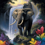 Puzzle Elephant<br><div class="desc">Une belle peinture d'éléphant qui capture la majesté et la puissance de ces animaux magnifiques dans leur habitat naturel. Ce puzzle présente une illustration détaillée et réaliste d'un éléphant debout près d'une cascade majestueuse. L'éléphant est représenté dans un détail exquis, avec chaque ride et pli de sa peau soigneusement travaillé...</div>
