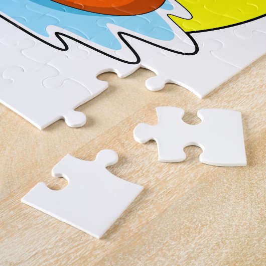 Puzzle Eléphant à nager avec Lifebuoy (Côté)