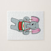 Puzzle Elephant at Music with Drum (Horizontal)