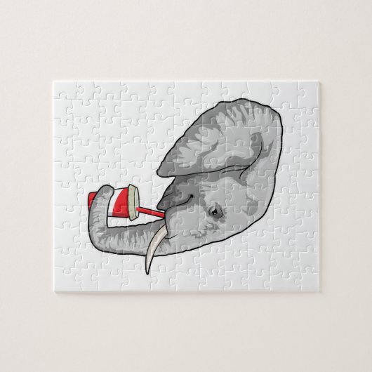 Puzzle Eléphant avec boisson (Horizontal)