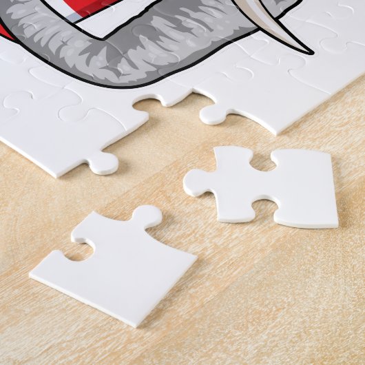 Puzzle Eléphant avec boisson (Côté)