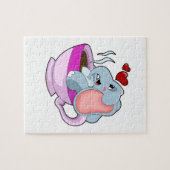 Puzzle Elephant avec la coupe du café (Horizontal)