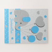 Puzzle Eléphant Bébé Bleu Cute (Horizontal)