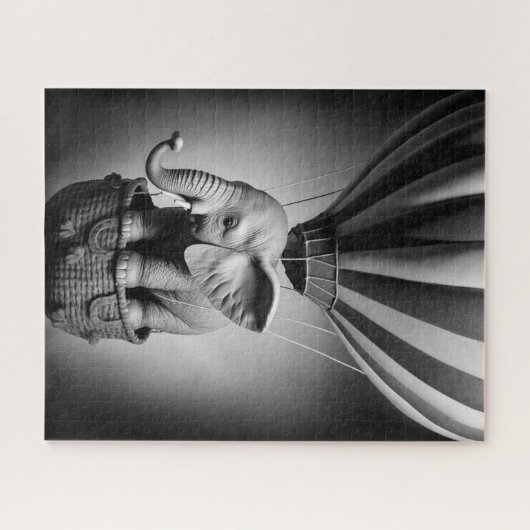 Puzzle Elephant bébé dans un ballon à air chaud (Horizontal)