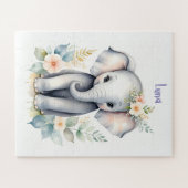 Puzzle Eléphant bébé en floraison (Horizontal)