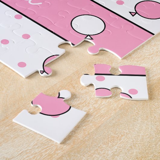 Puzzle Eléphant Bébé rose mignon (Côté)